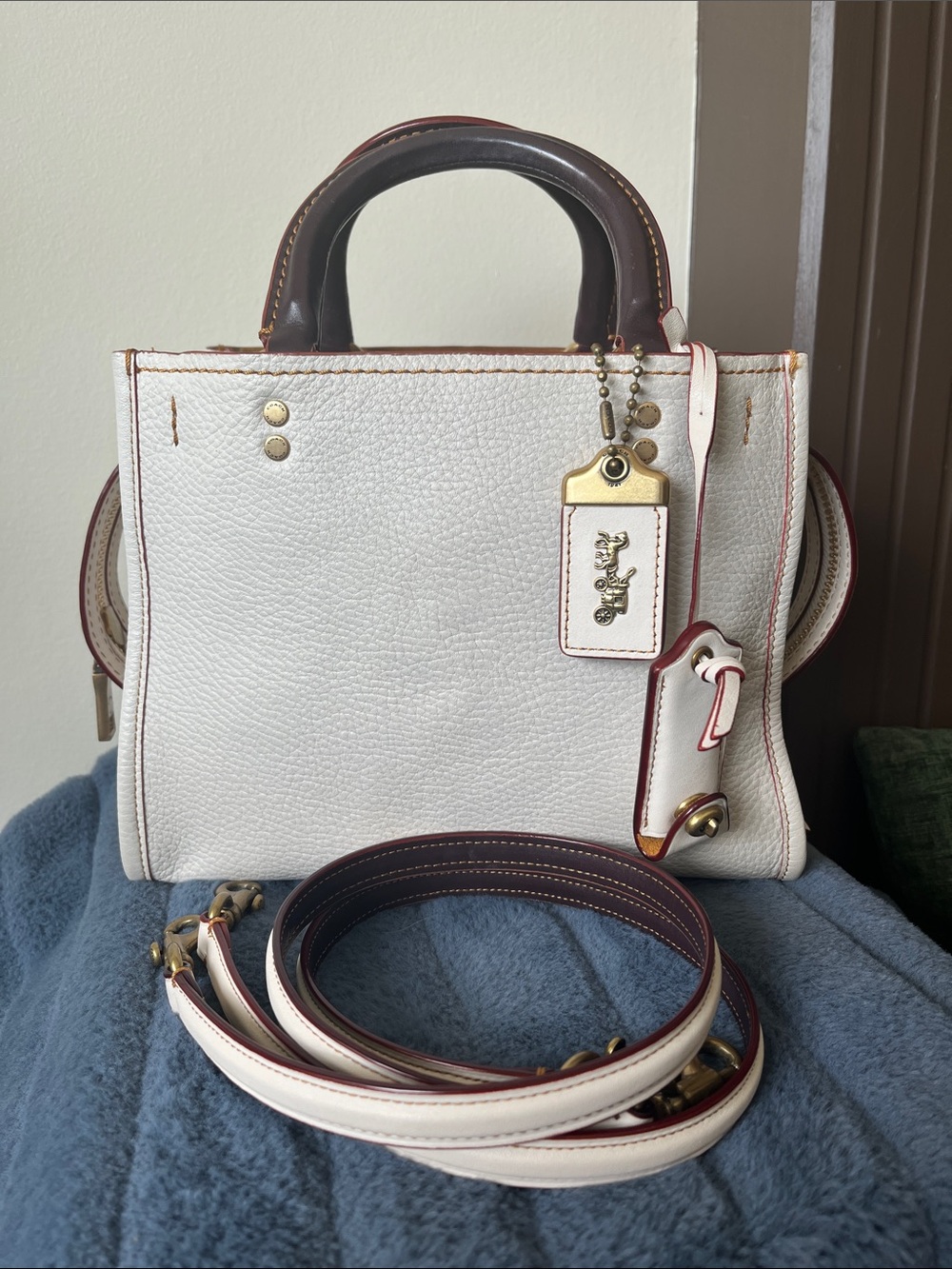 Coach Rogue 25 in Chalk with Oxblood
